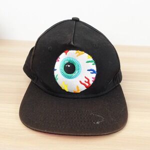 MNWKA Hat Mishka Black Rainbow Eyeball Distressed Hip Hop Graffiti Pop Culture